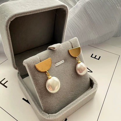 Handmade freshwater pearl Earrings/Natural Baroque Pearl Earrings/14K