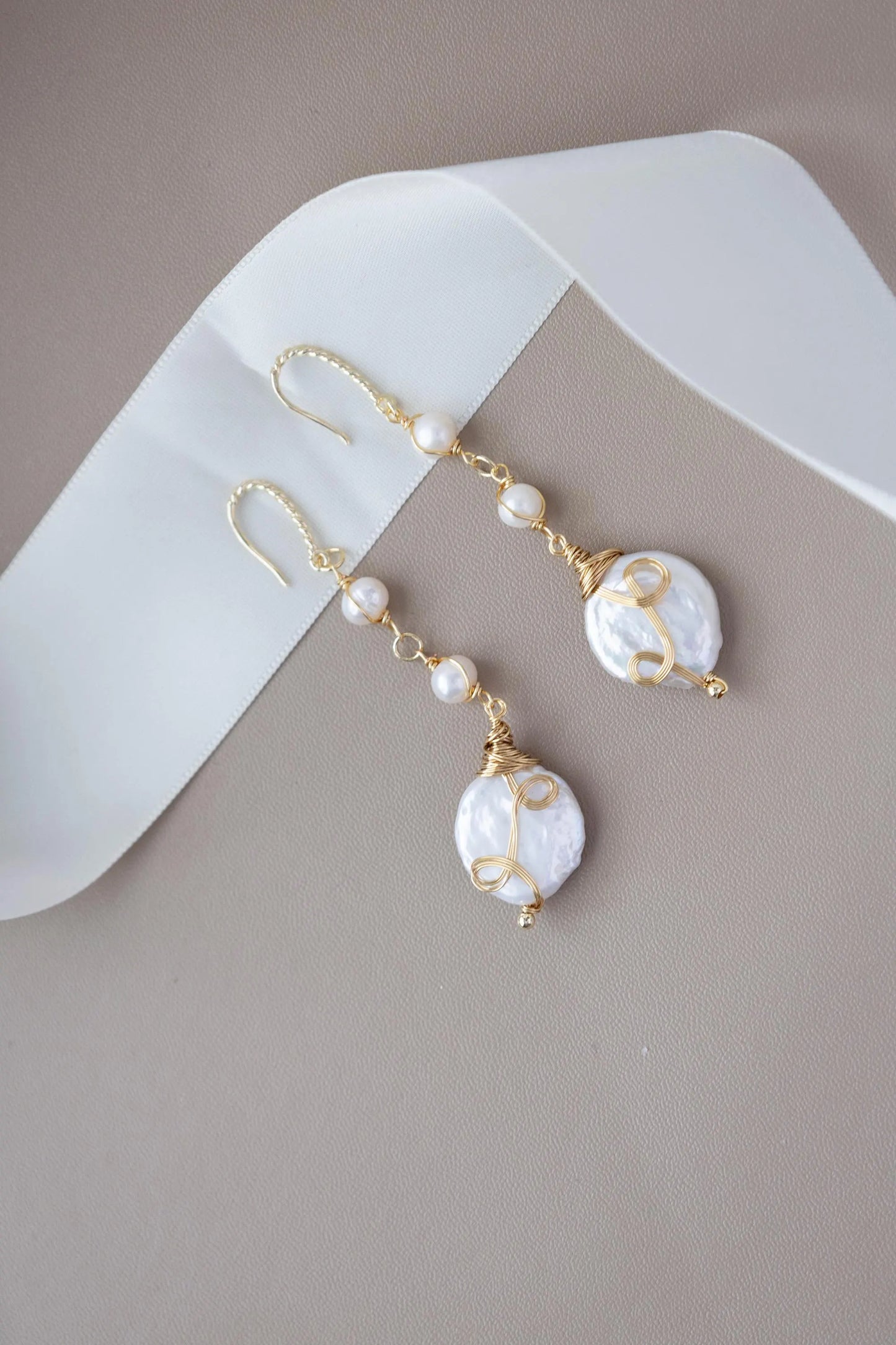 Baroque Pearl Drop Earrings - Crafted with baroque pearl, genuine