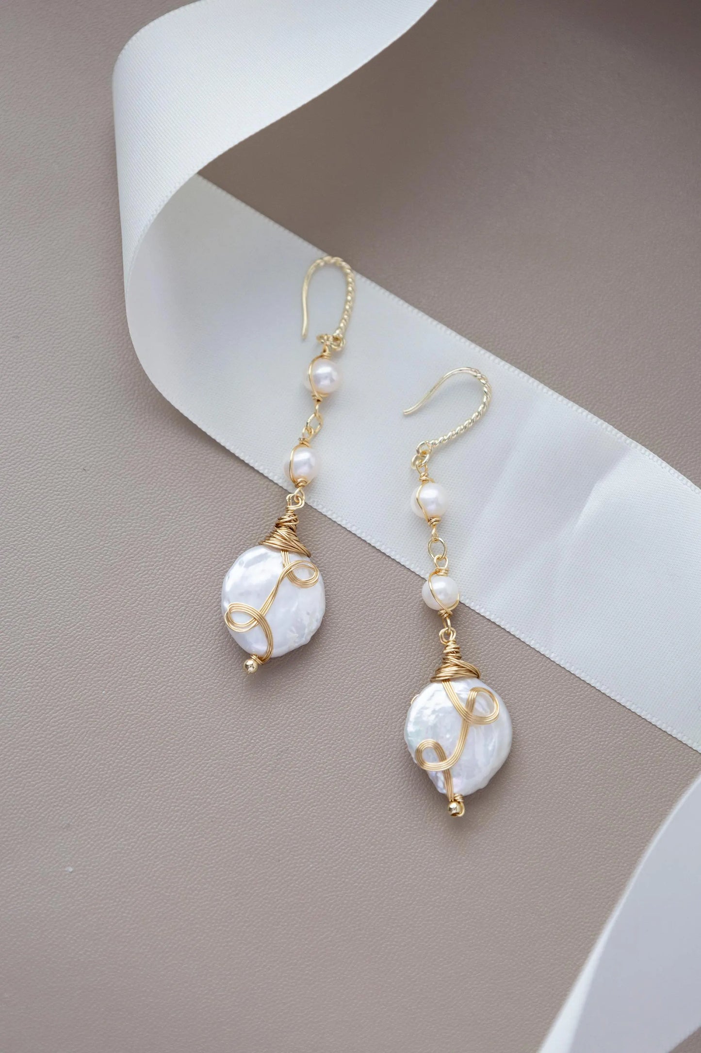 Baroque Pearl Drop Earrings - Crafted with baroque pearl, genuine