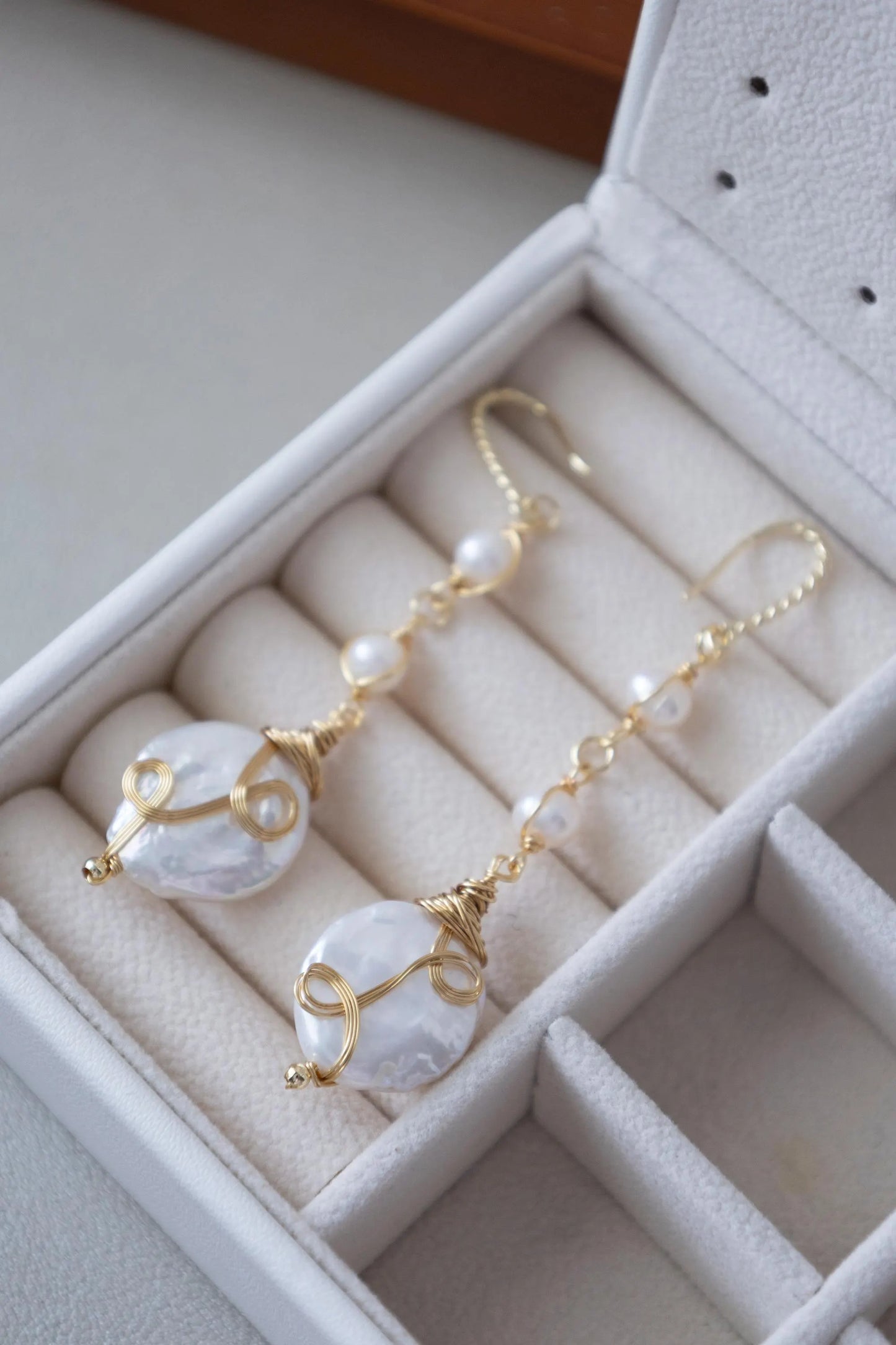 Baroque Pearl Drop Earrings - Crafted with baroque pearl, genuine