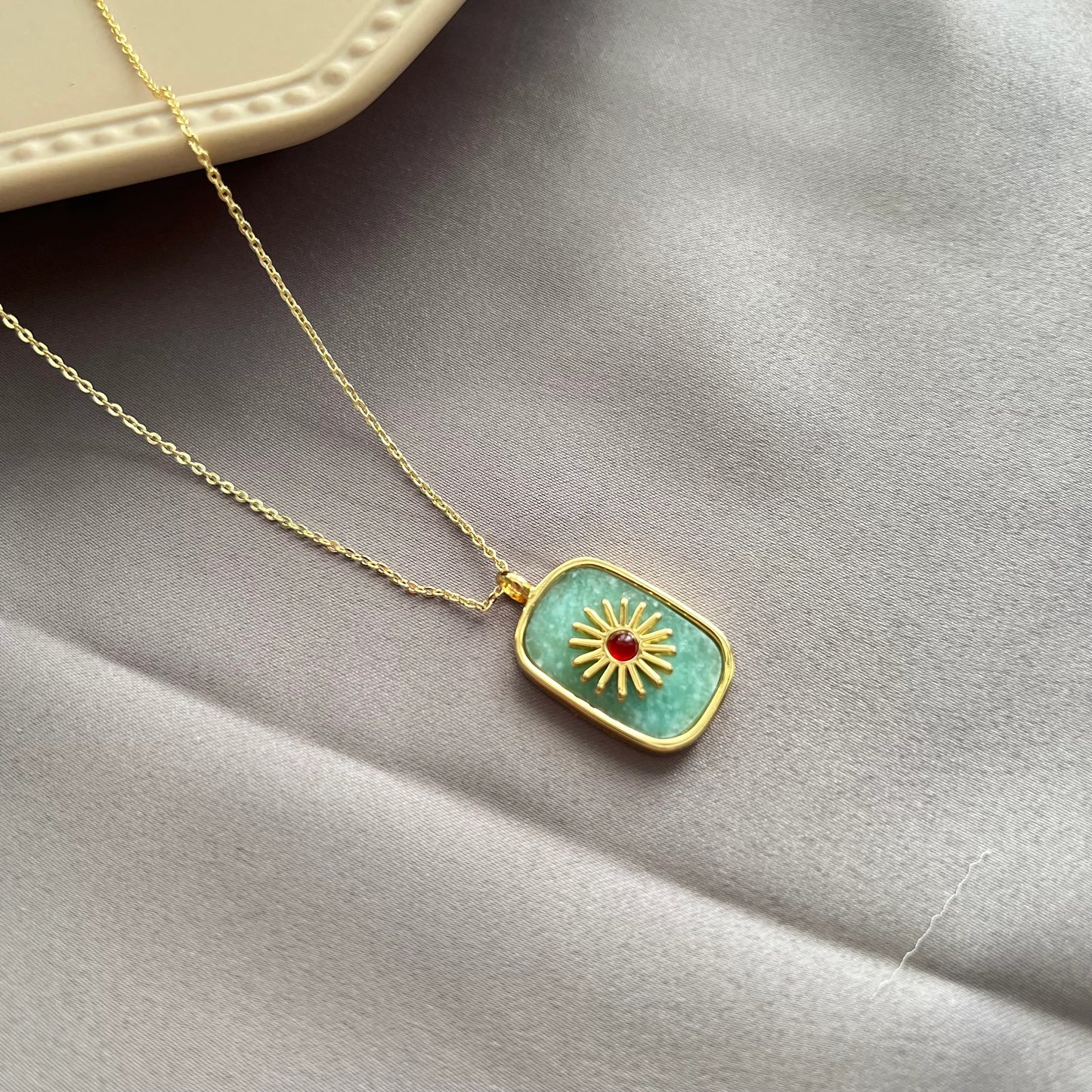Handmade natural gemstone jewelry/Lapis Lazuli Necklace/Malachite