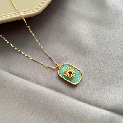 Handmade natural gemstone jewelry/Lapis Lazuli Necklace/Malachite