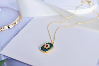 Handmade natural gemstone jewelry/Lapis Lazuli Necklace/Malachite