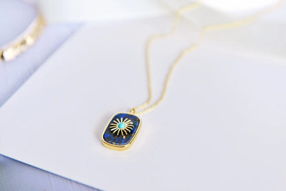 Handmade natural gemstone jewelry/Lapis Lazuli Necklace/Malachite