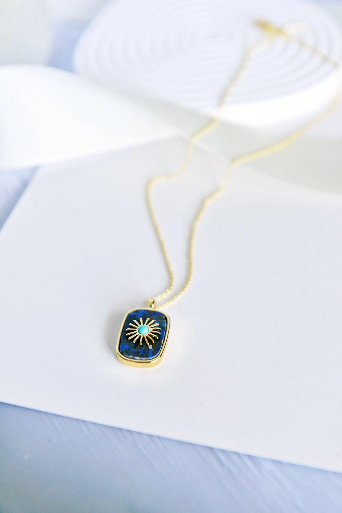 Handmade natural gemstone jewelry/Lapis Lazuli Necklace/Malachite