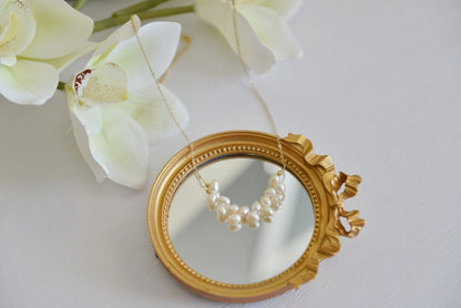 Handmade natural pearl necklace,14k Gold Pearl Necklace, Dainty