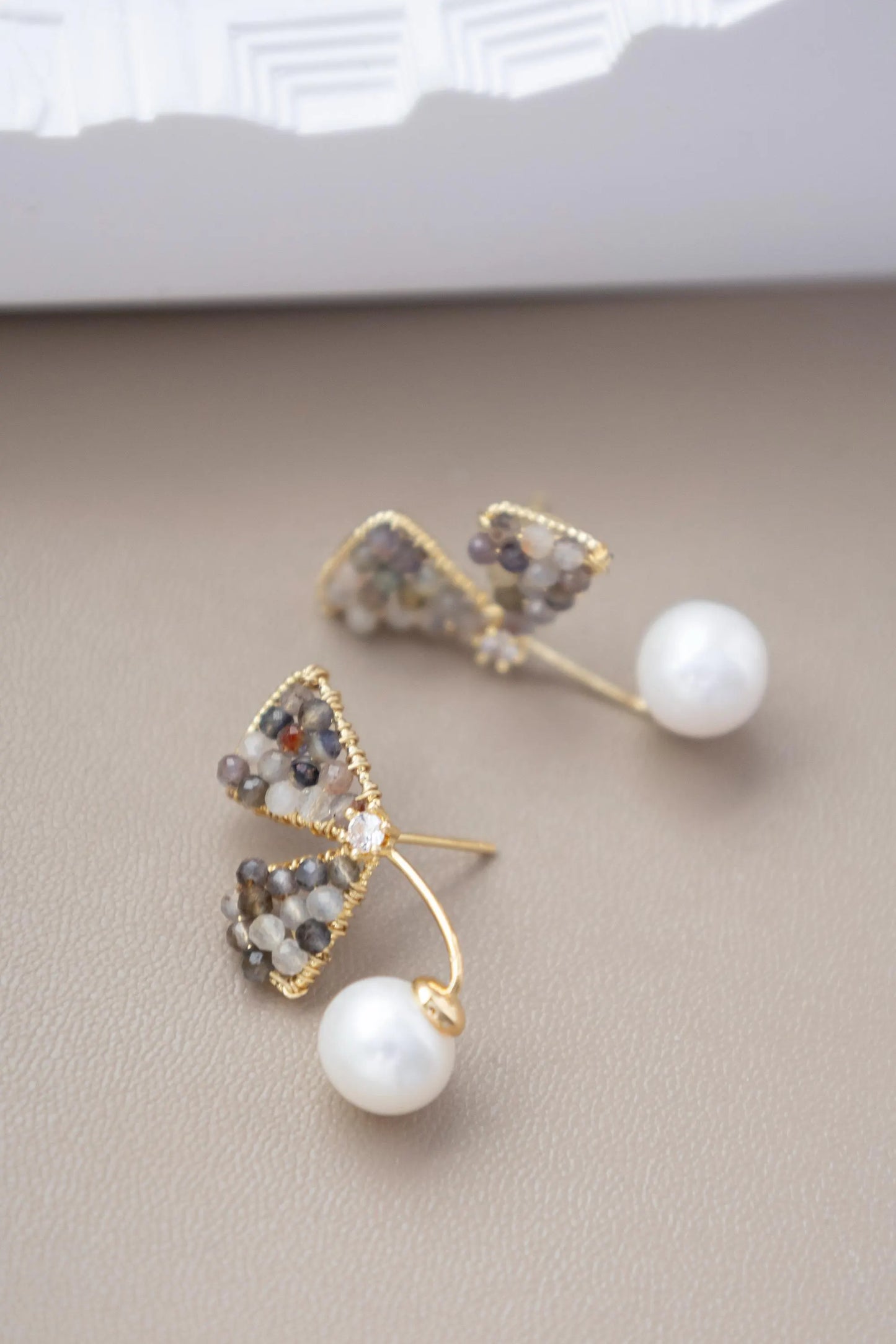 Fairy Wing Freshwater Pearl Stud Earrings