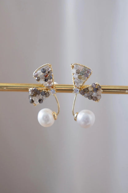 Fairy Wing Freshwater Pearl Stud Earrings