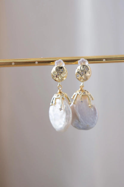 Lava Texture Baroque Pearl Earrings