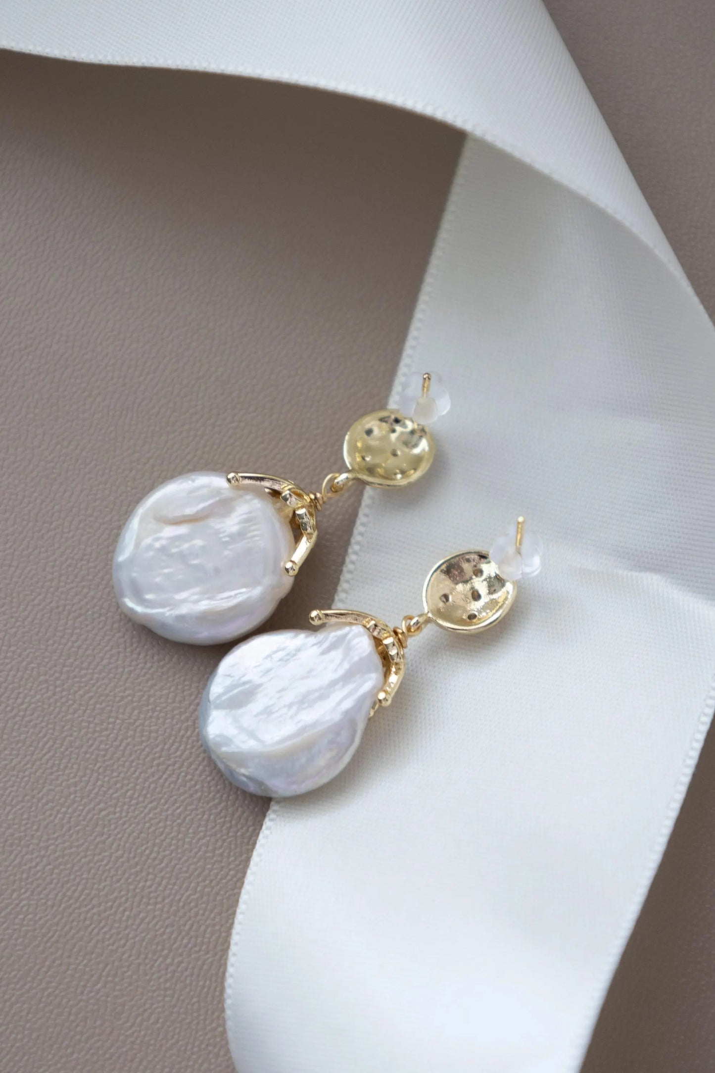 Lava Texture Baroque Pearl Earrings