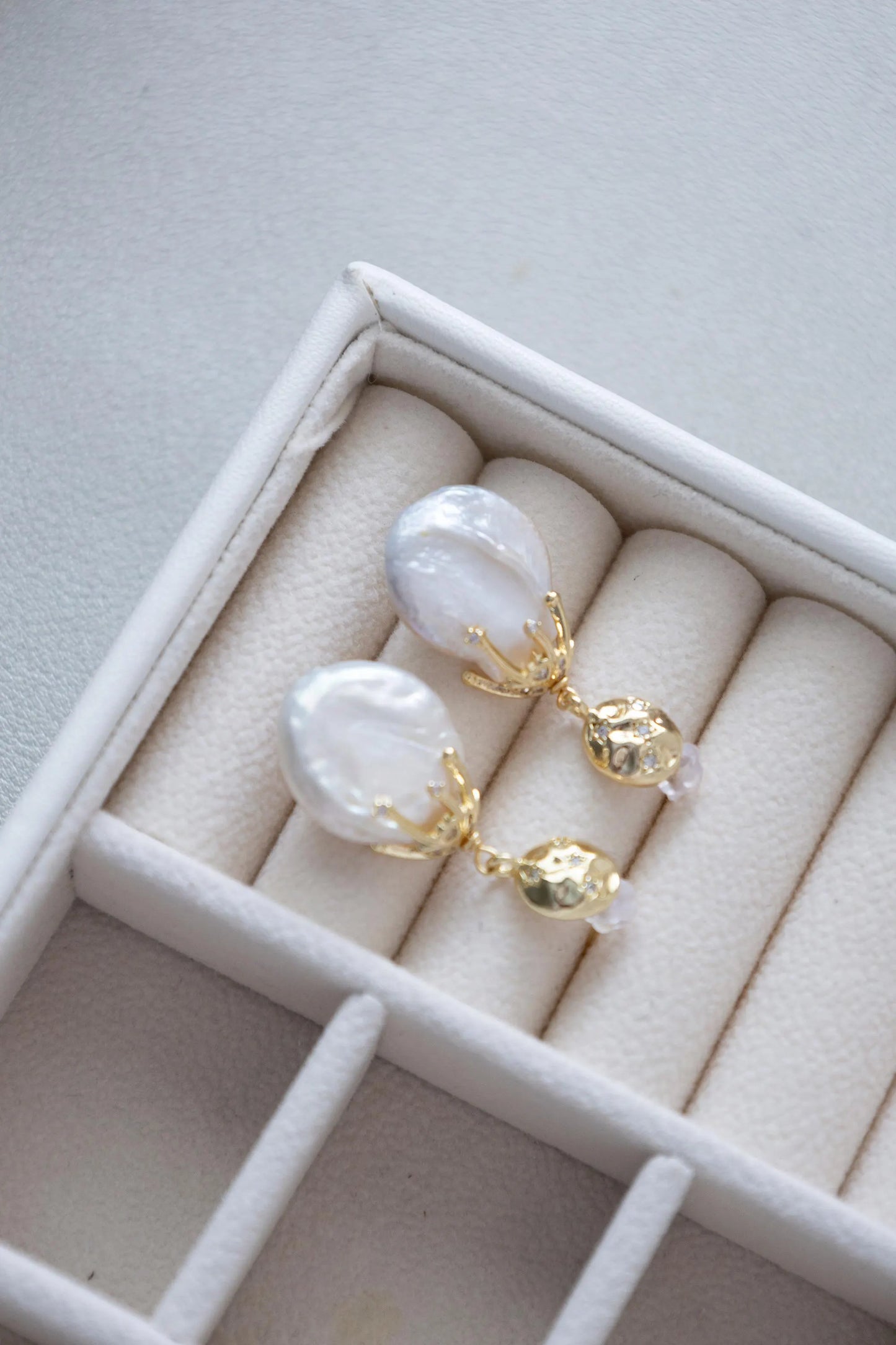 Lava Texture Baroque Pearl Earrings