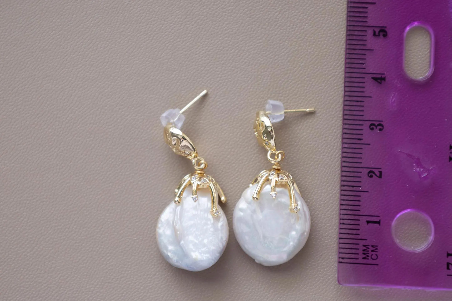 Lava Texture Baroque Pearl Earrings