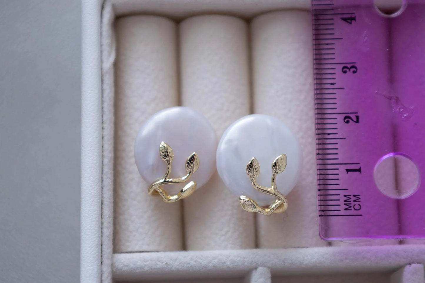 Coin Pearl Stud Earrings - Crafted with genuine pearl, baroque pearl