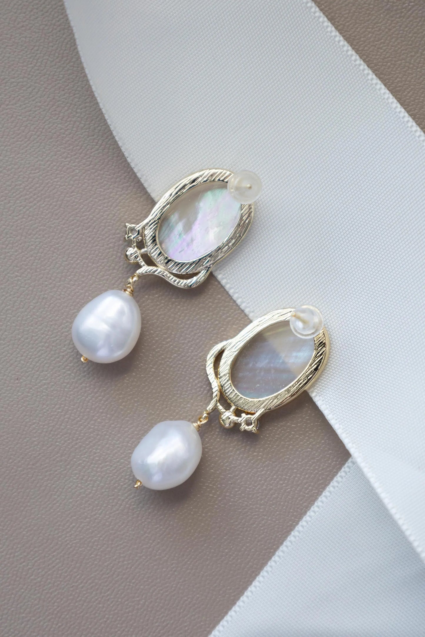 Baroque Pearl Dangle Earrings - Crafted with freshwater pearl