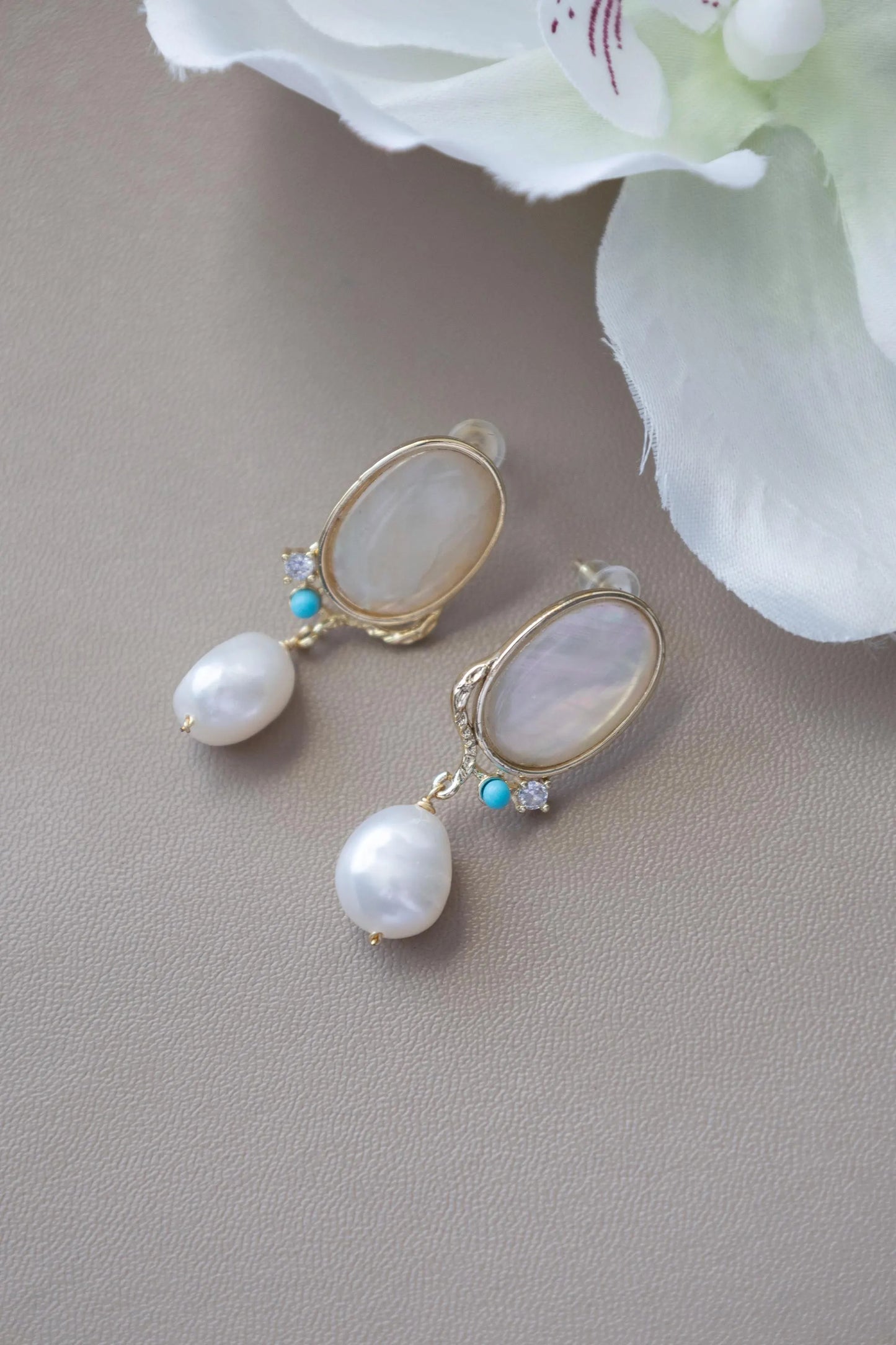 Baroque Pearl Dangle Earrings - Crafted with freshwater pearl