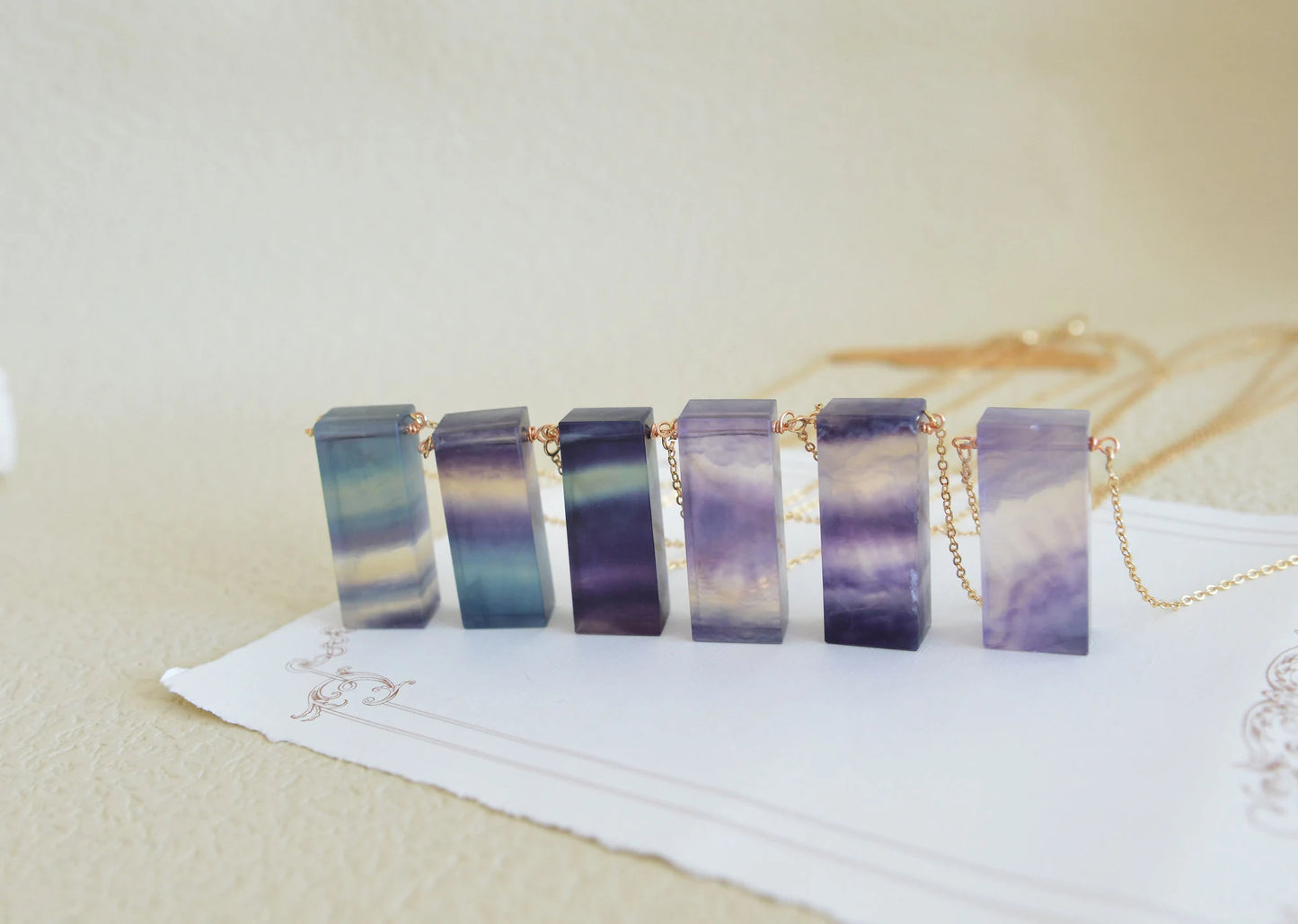 Handmade Natural Gemstone/Fluorite Necklace /Fluorite Pendant