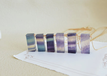 Handmade Natural Gemstone/Fluorite Necklace /Fluorite Pendant