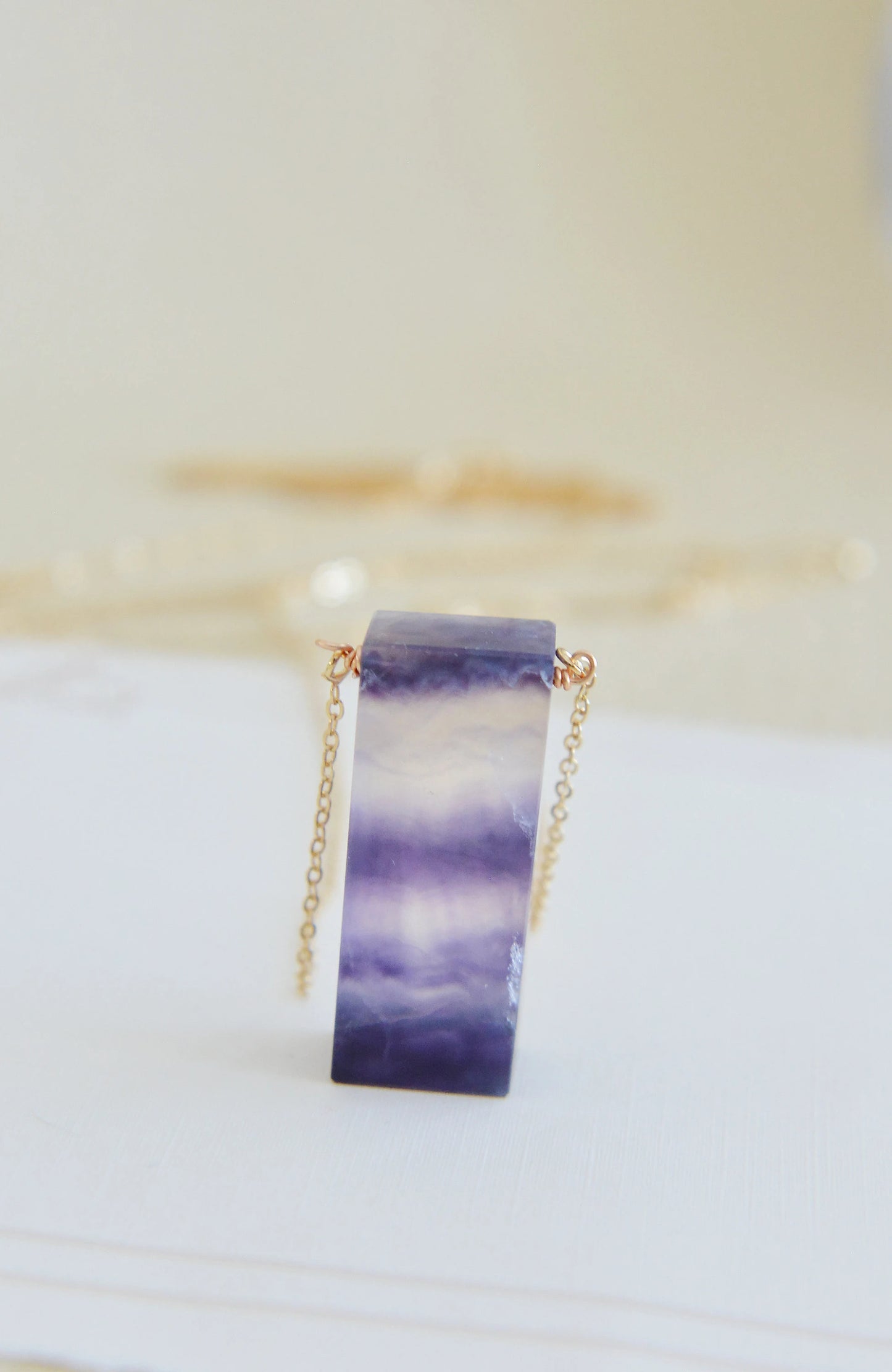 Handmade Natural Gemstone/Fluorite Necklace /Fluorite Pendant