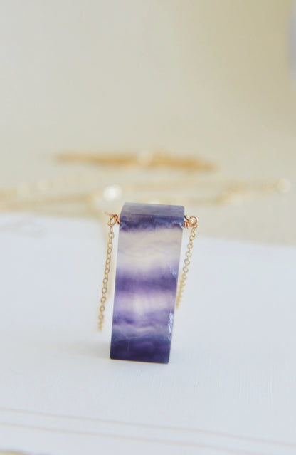 Handmade Natural Gemstone/Fluorite Necklace /Fluorite Pendant