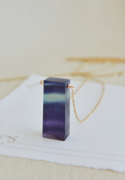 Handmade Natural Gemstone/Fluorite Necklace /Fluorite Pendant