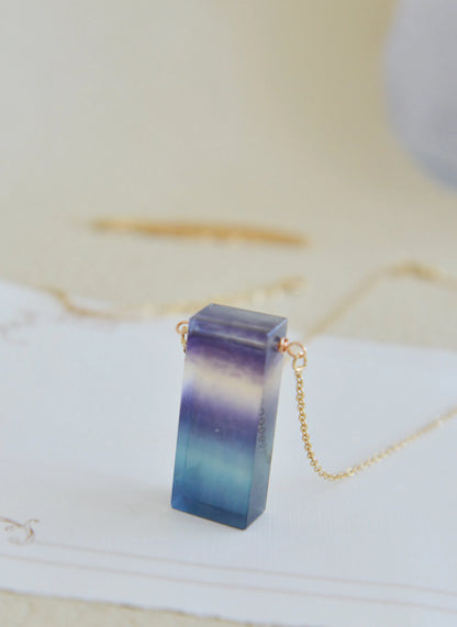 Handmade Natural Gemstone/Fluorite Necklace /Fluorite Pendant