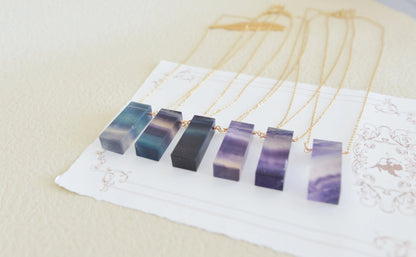 Handmade Natural Gemstone/Fluorite Necklace /Fluorite Pendant