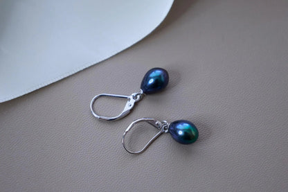 S925 Sterling Silver Teardrop Pearl Dangle Earrings - Elegant Bridal & Everyday Gift