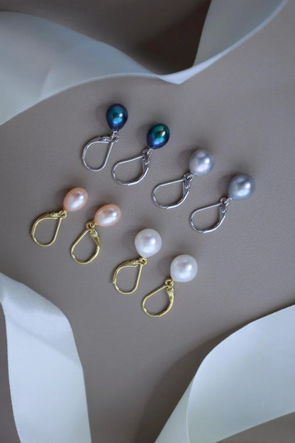 S925 Sterling Silver Teardrop Pearl Dangle Earrings - Elegant Bridal & Everyday Gift