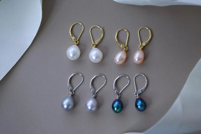 S925 Sterling Silver Teardrop Pearl Dangle Earrings - Elegant Bridal & Everyday Gift