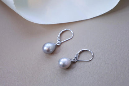 S925 Sterling Silver Teardrop Pearl Dangle Earrings - Elegant Bridal & Everyday Gift