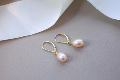 S925 Sterling Silver Teardrop Pearl Dangle Earrings - Elegant Bridal & Everyday Gift