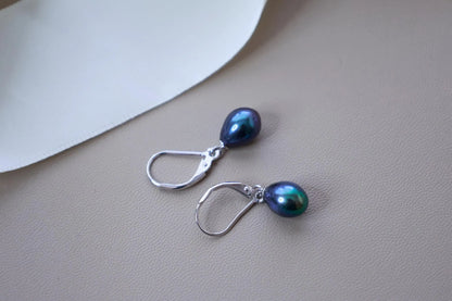 S925 Sterling Silver Teardrop Pearl Dangle Earrings - Elegant Bridal & Everyday Gift