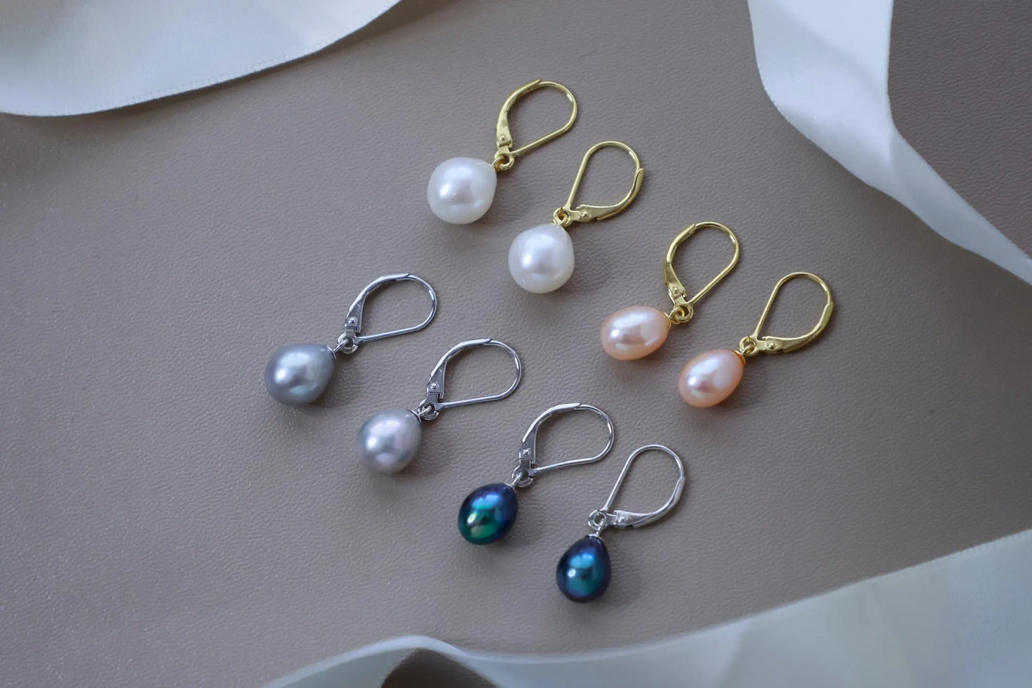 S925 Sterling Silver Teardrop Pearl Dangle Earrings - Elegant Bridal & Everyday Gift