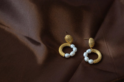 Handmade Half Pearls Drop & Dangle Earring, Vintage Style, Bridesmaid