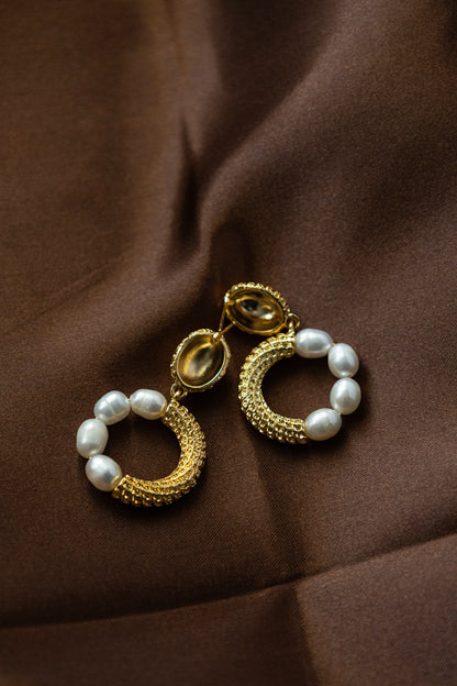 Handmade Half Pearls Drop & Dangle Earring, Vintage Style, Bridesmaid