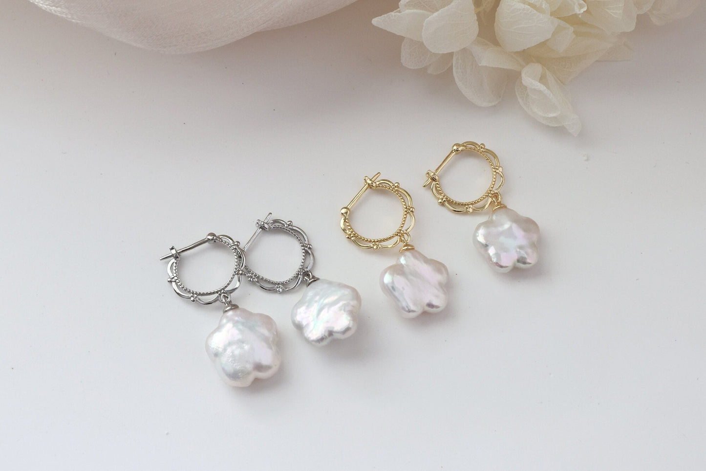Plum Blossom Baroque Pearl Earrings