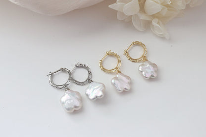 Plum Blossom Baroque Pearl Earrings