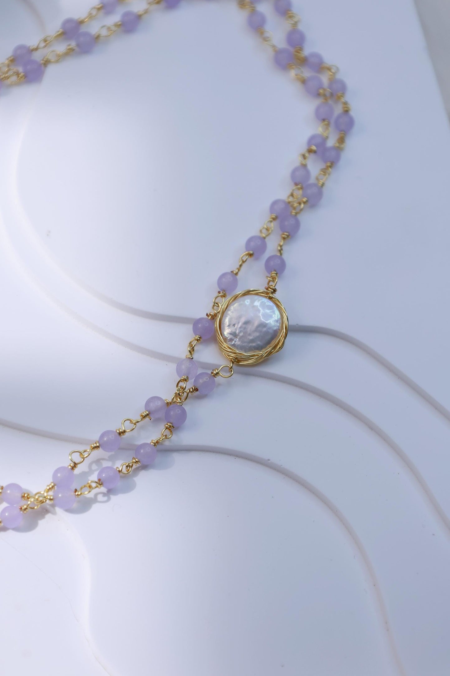 Purple Agate & Baroque Pearl 2-in-1 Necklace