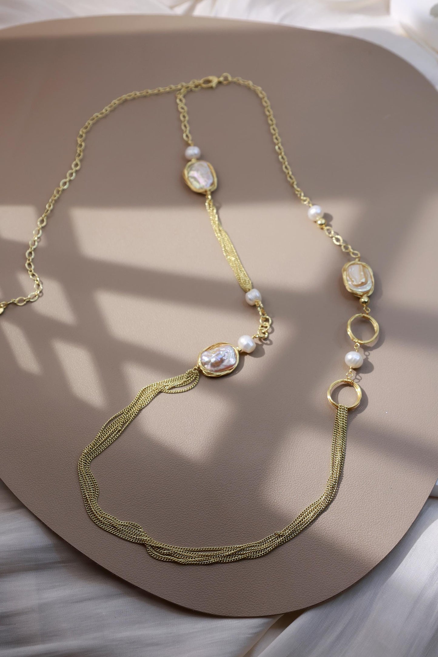 90cm Multiway Baroque Square Pearl Chain