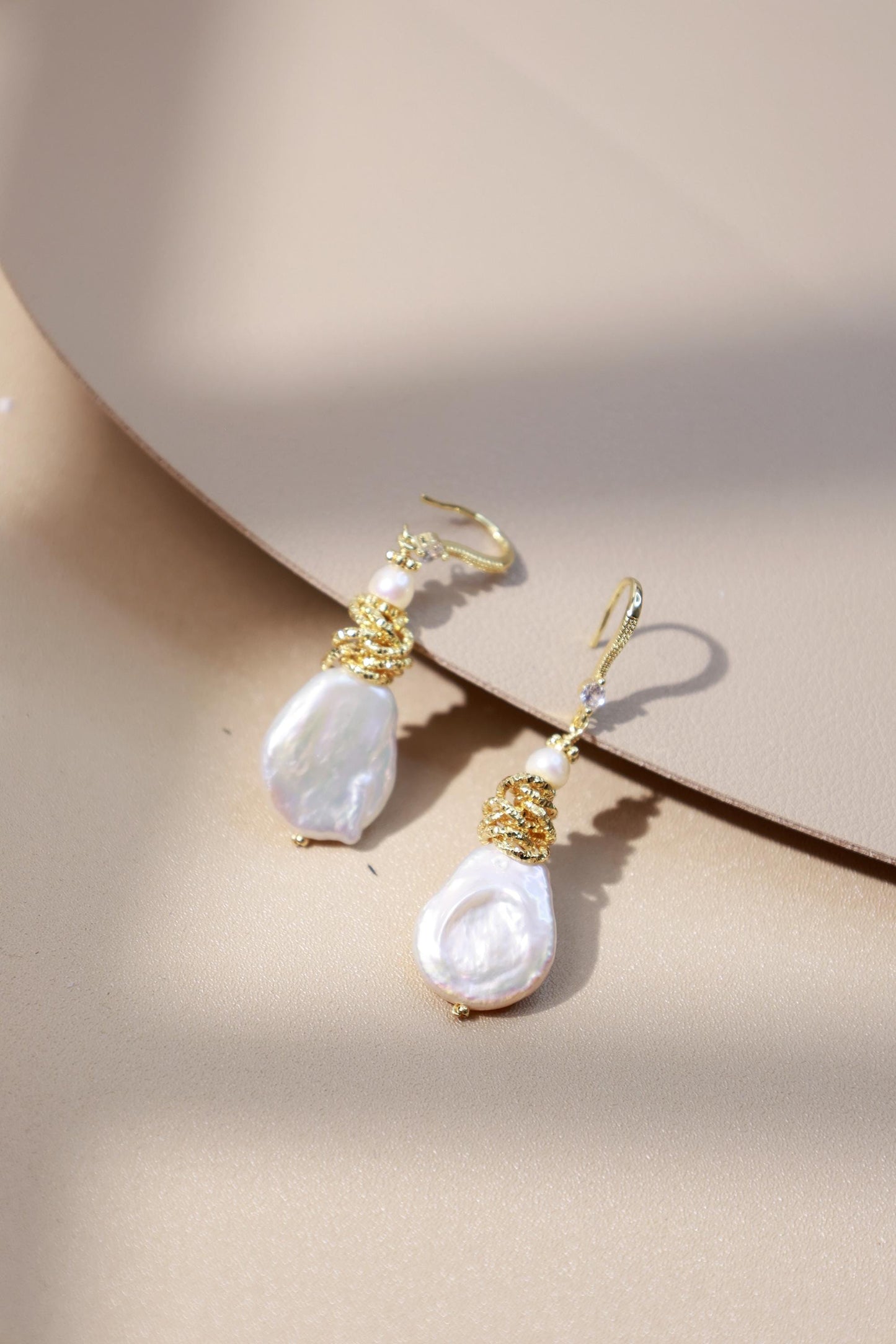 Baroque Teardrop Pearl Wire-Wrapped Dangles