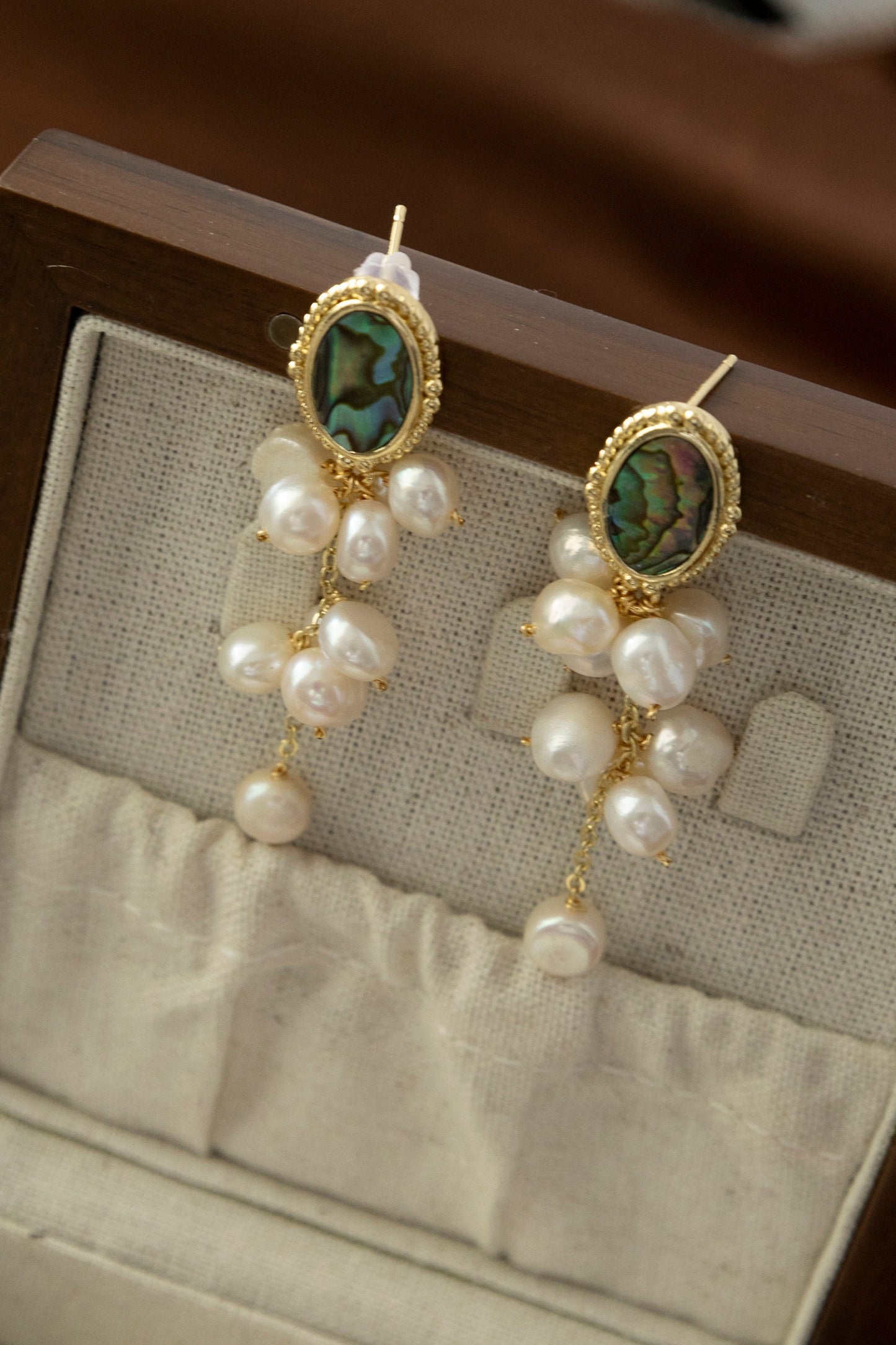 Abalone Pearl Cluster Ocean Dangles