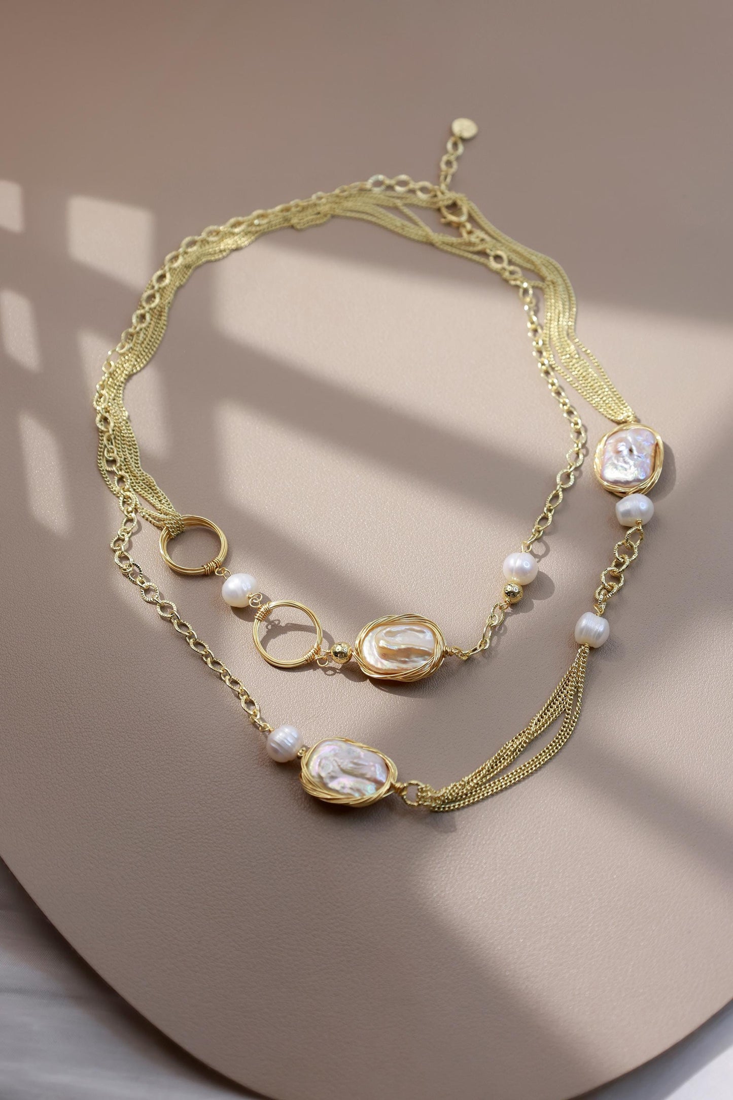 90cm Multiway Baroque Square Pearl Chain