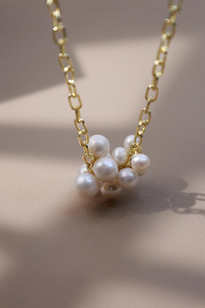 Vintage Pearl Cluster Statement Pendant