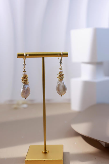 Baroque Teardrop Pearl Wire-Wrapped Dangles