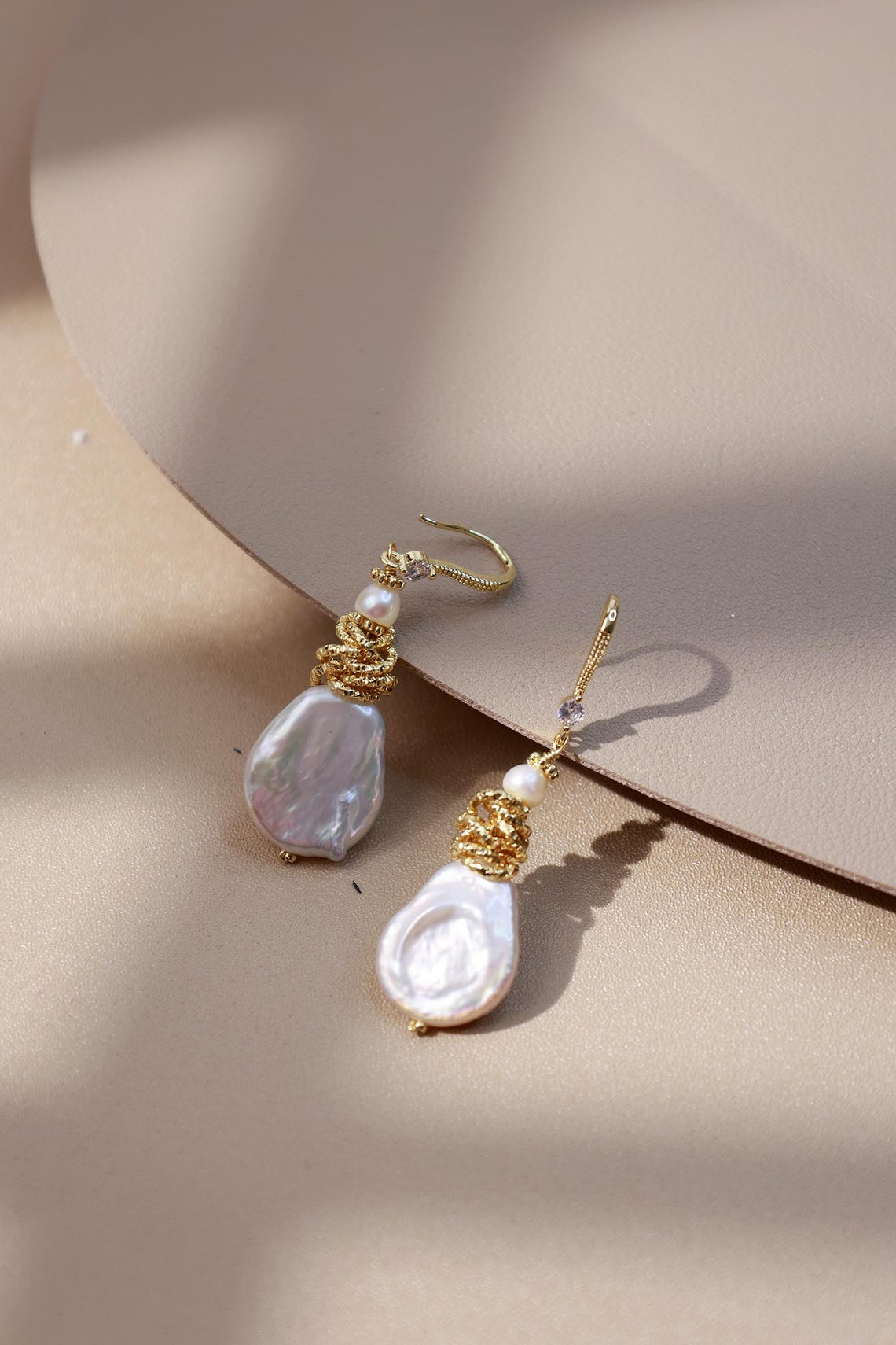 Baroque Teardrop Pearl Wire-Wrapped Dangles