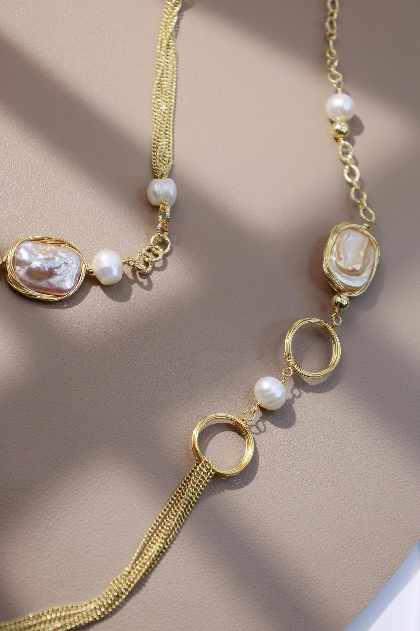 90cm Multiway Baroque Square Pearl Chain