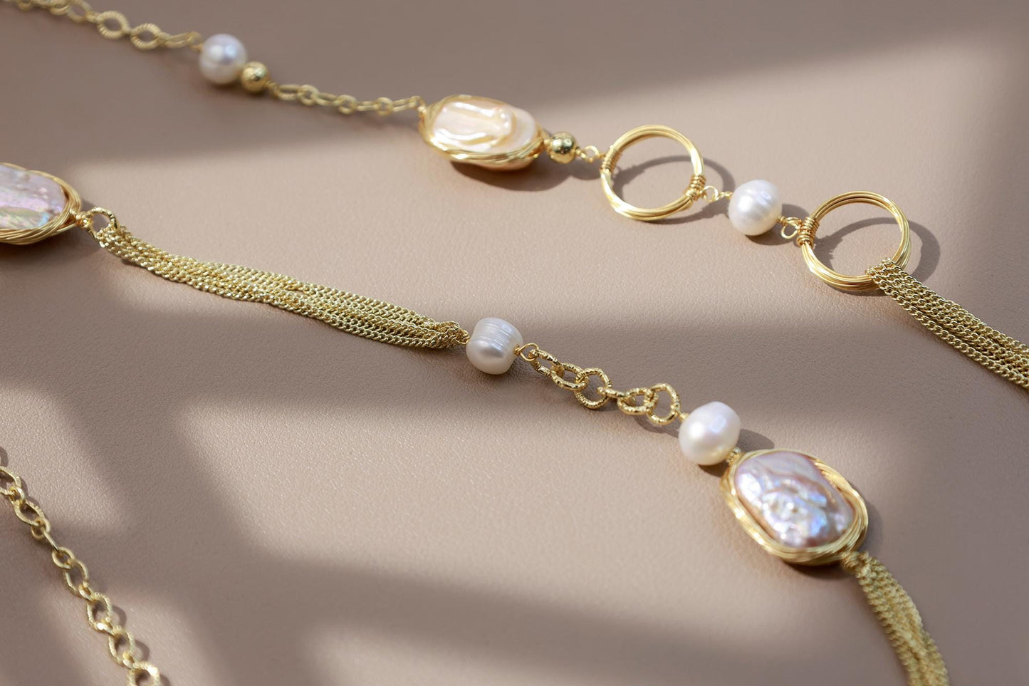 90cm Multiway Baroque Square Pearl Chain