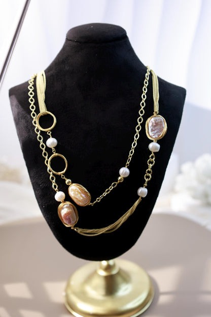 90cm Multiway Baroque Square Pearl Chain