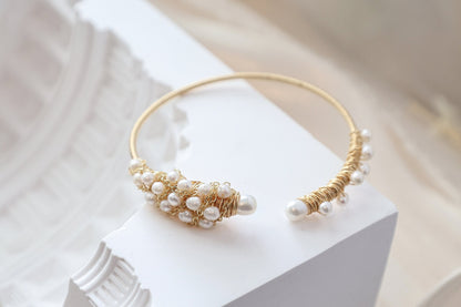 "Bunch of Grapes" Pearl Cluster Cuff Bangle