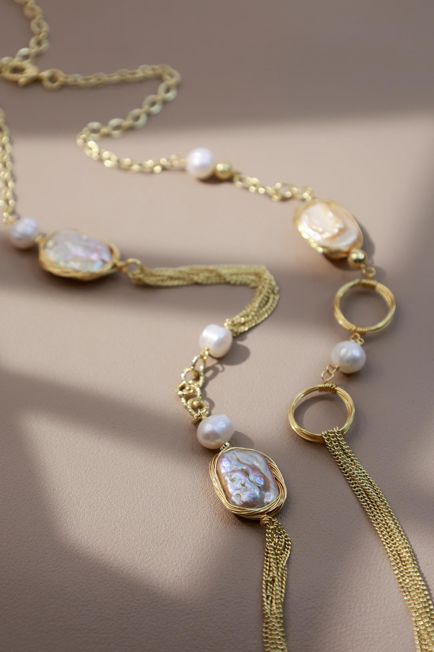 90cm Multiway Baroque Square Pearl Chain